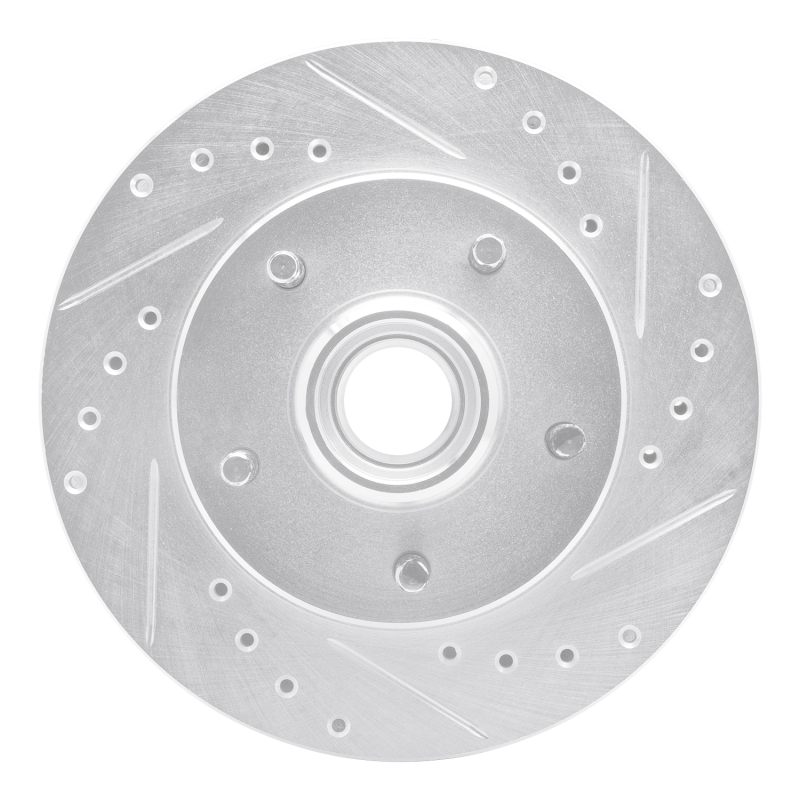 Chevrolet Blazer Brake Rotor (1) - Front Right - R1 Concepts - Drilled & Slotted - Silver - `91-`03